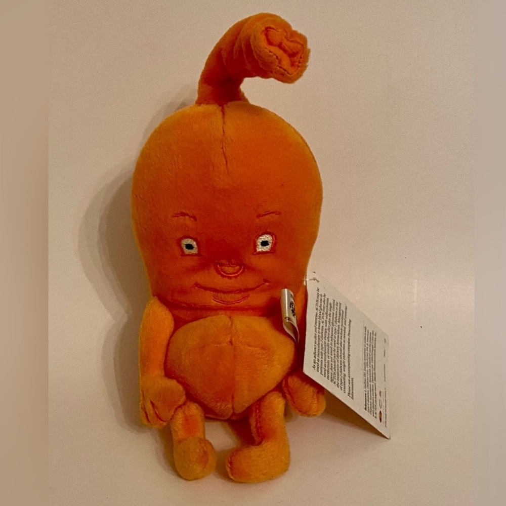 VTG Rare Plush Stuffed Beanie Teaching Toy Belly Stomach NWT Orange Y2K 1990s OS